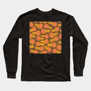 Butternut Squash_Orange with Brown background Long Sleeve T-Shirt